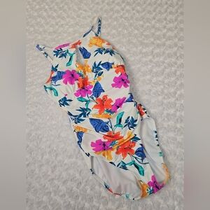Ellen Tracy Floral One Piece Swimsuit Size 12 NWT (6076)